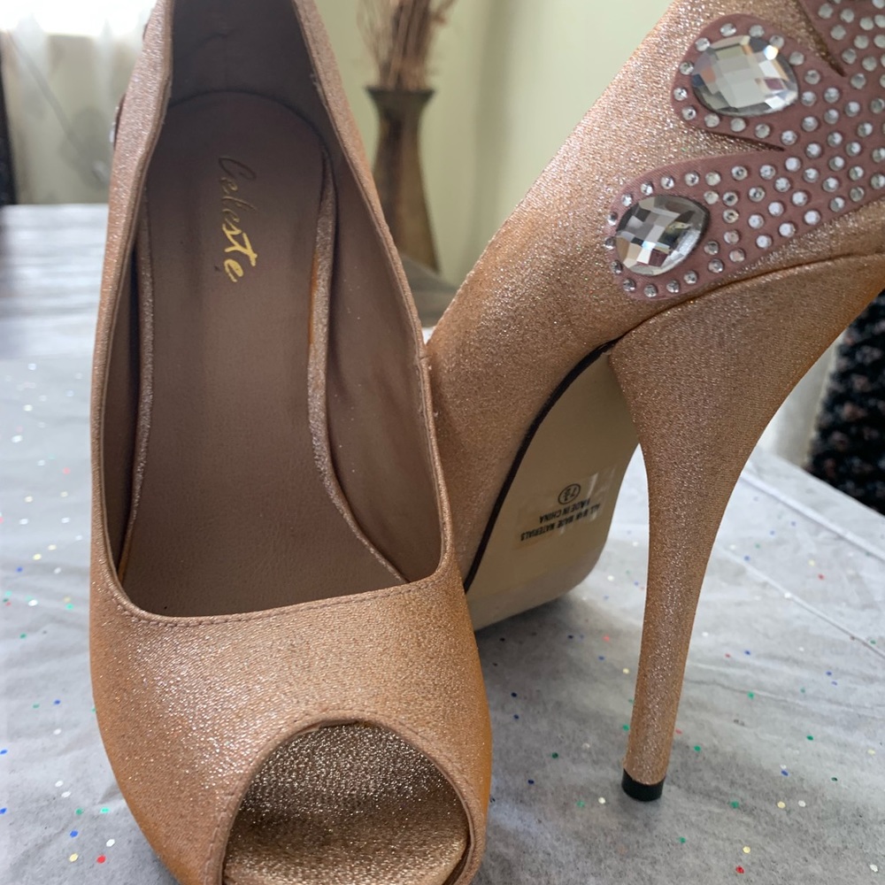 Gold like Rhinestone High heels - Picture 7 of 7